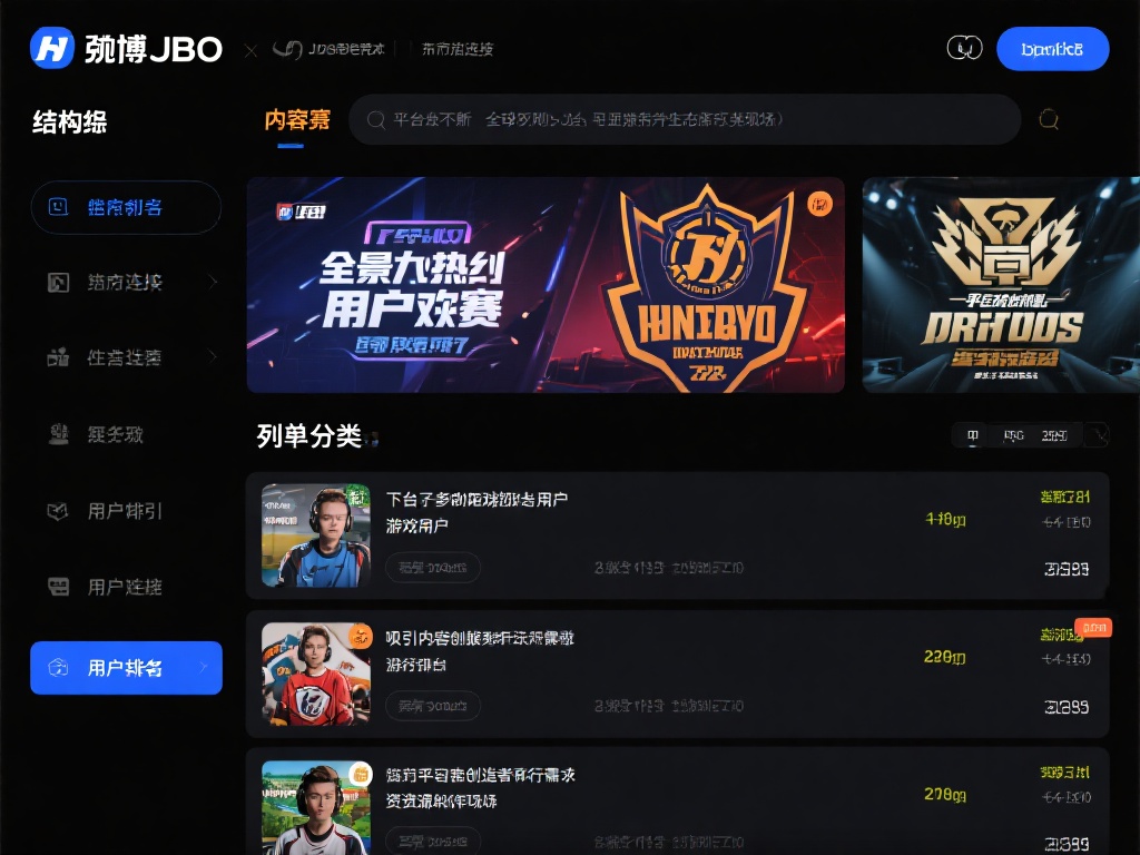竟博JBO电竞的潜力与商业价值挖掘路径 例如,竟博JBO电竞通过结构化赛事列表分类和排名,