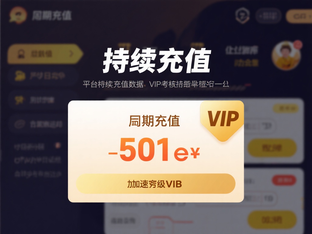 持续充值，达成指定金额：平台将充值数据作为VIP考